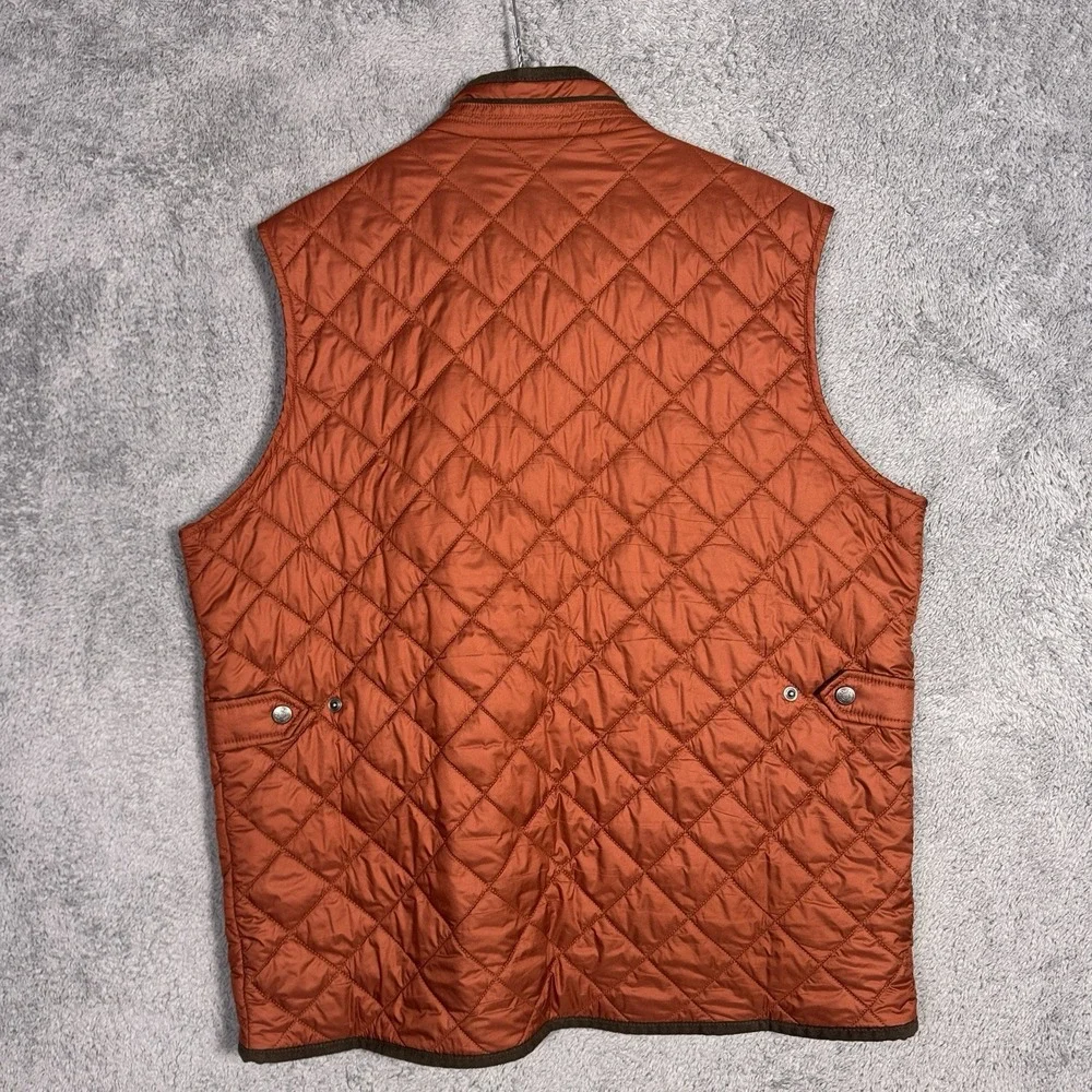 Peter Millar Essex Vest Mens L Suede Diamond Quilted Travel Wind Water Proof